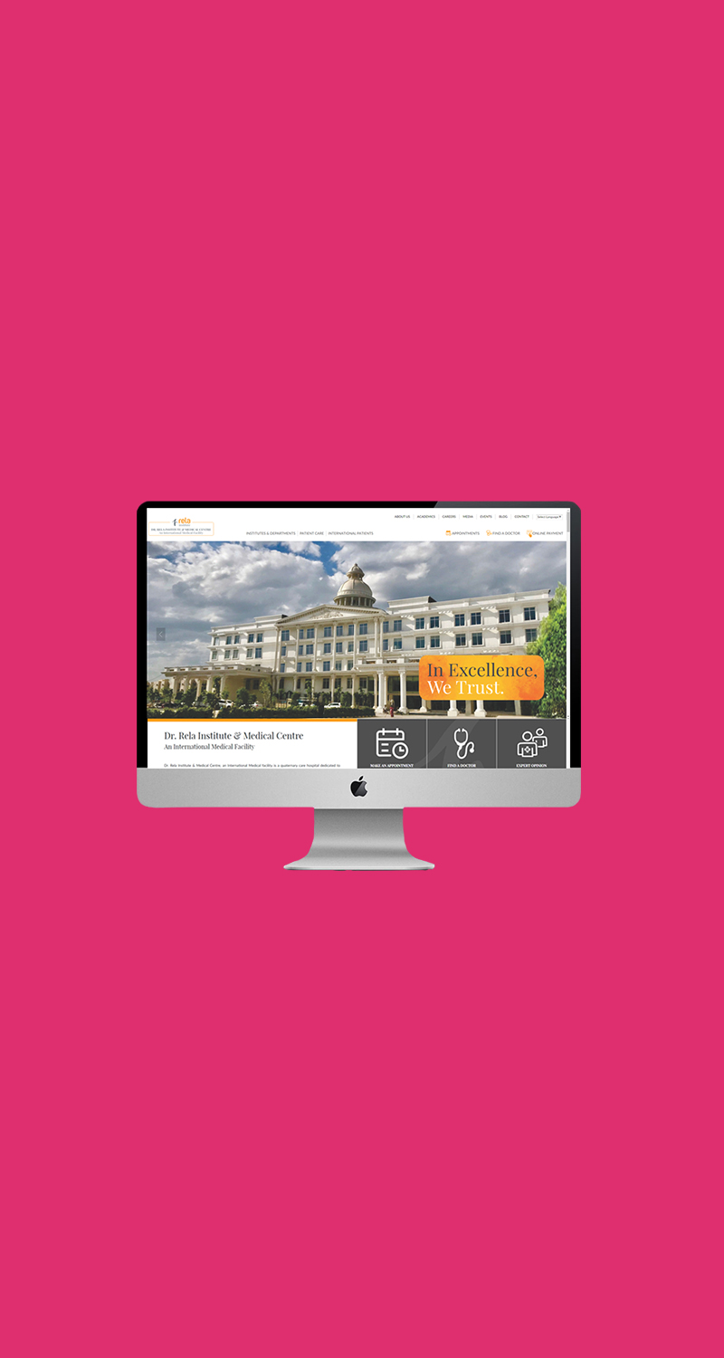 Web Designing for Hospital - Rela Institute in Chennai India
